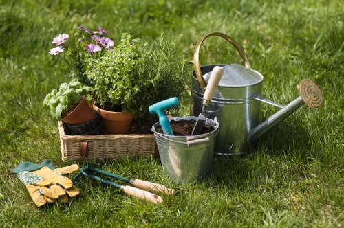 Maintenance checks on landscaping tools and machinery